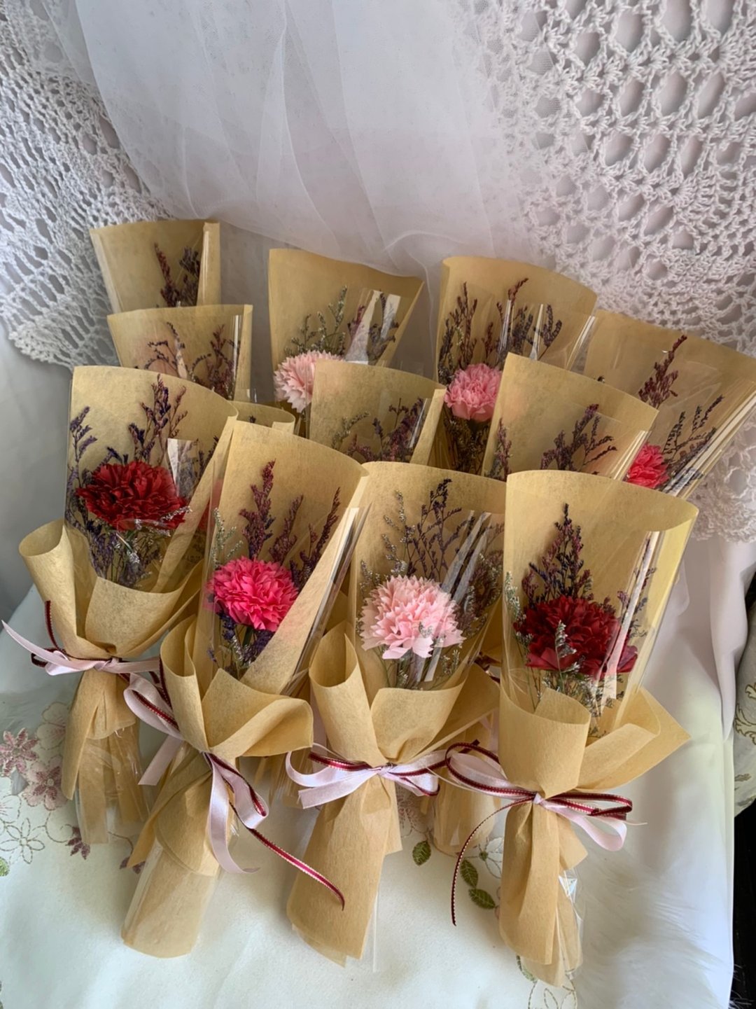 香皂康乃馨花束 单枝花束 母亲节花束 - 干燥花/捧花 - 植物．花 粉红色