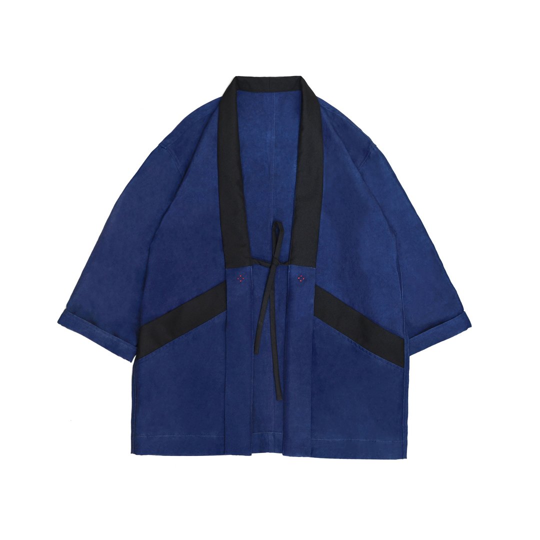 oqLiq - Root - Water Kimono 蓝染半缠 (预购) - 男装外套 - 棉 蓝色
