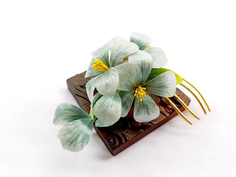 石翠冰心 石青色传统绒花手工发簪发饰饰品配件 - 其他 - 绣线 绿色