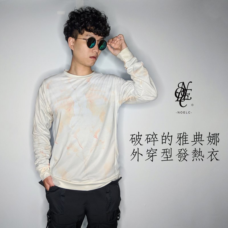 破碎宇宙的雅典娜 潮流卫衣发热衣 - 男装上衣/T 恤 - 聚酯纤维 白色