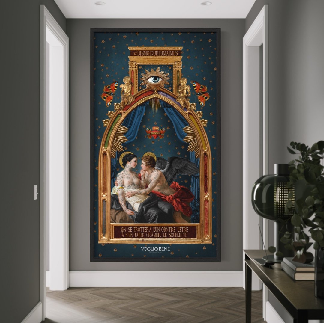 法国VOGLIO BENE恋人 超大型挂画/挂布/壁挂/装饰画 文艺复兴 - 海报/装饰画/版画 - 聚酯纤维 蓝色