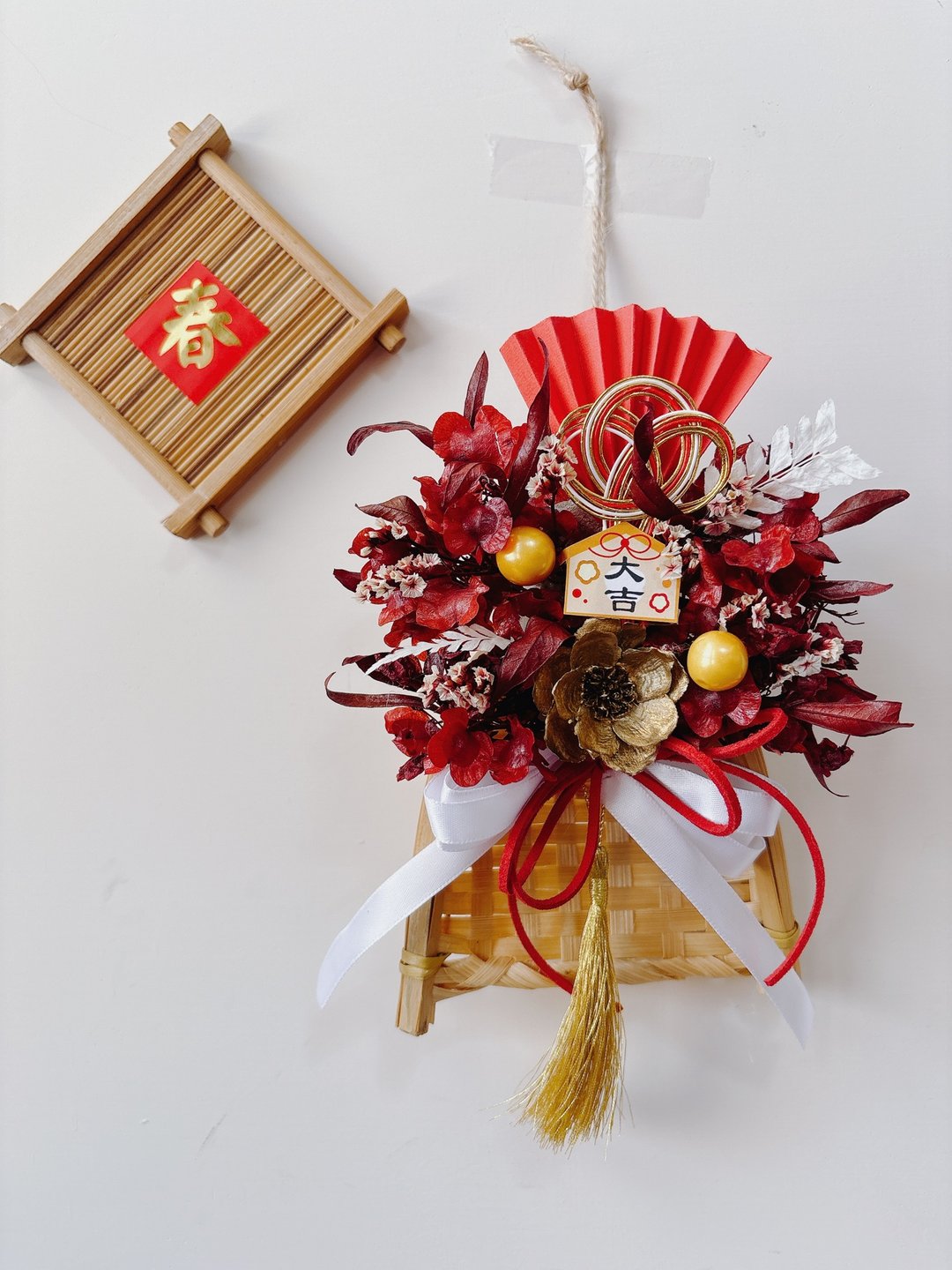 sueing_blossom 新年迷你畚箕挂饰 - 干燥花/捧花 - 植物．花 