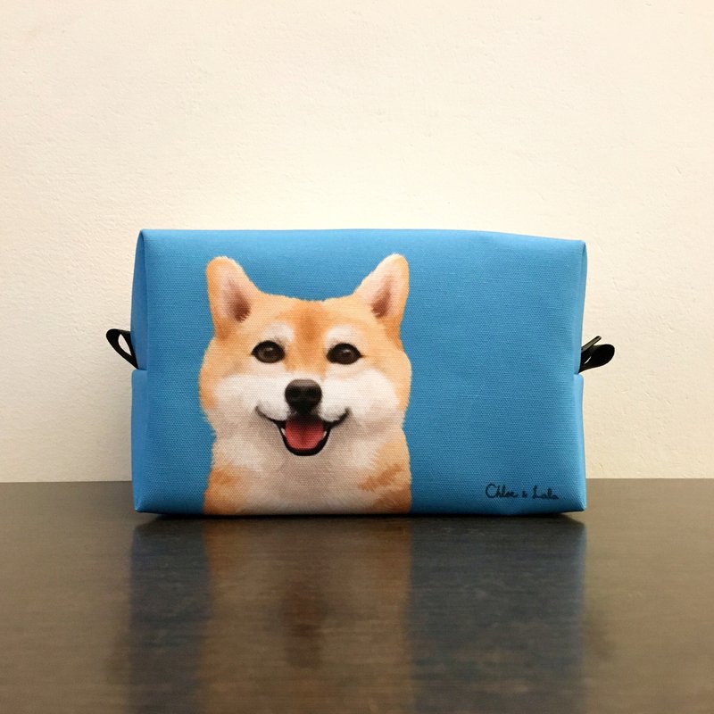 经典汪喵化妆包/收纳包 - 柴柴 柴犬 - 化妆包/杂物包 - 聚酯纤维 蓝色