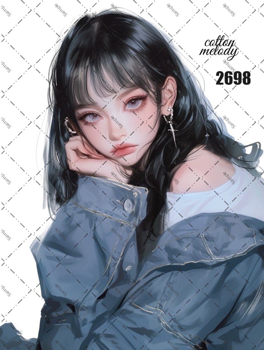 original sticker no.2698 人物贴纸 原创贴纸 原创人物贴纸 装饰贴纸 cotton melody - 贴纸 - 纸 