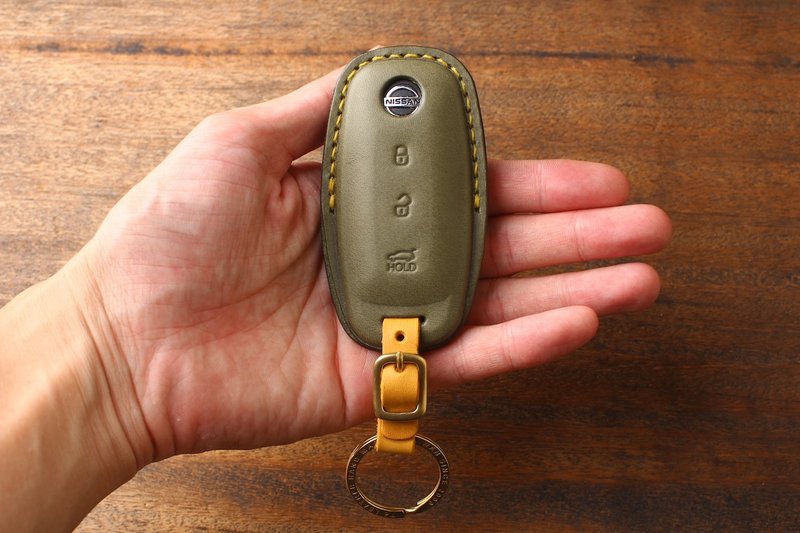 茶皮 NISSAN kicks 汽车钥匙套 sentra X-trail【定制化】 - 钥匙链/钥匙包 - 真皮 