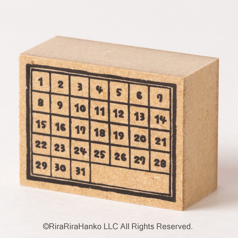 【小】习惯追踪器（月历）*印章（新砧木）*R464_o - 印章/印台 - 木头 