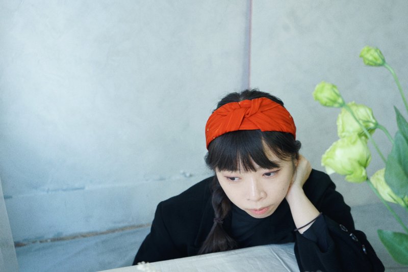 和服改制手工发箍-Geisha艺伎-橘-扭结款-情人节礼物 - 发带/发箍 - 丝．绢 橘色