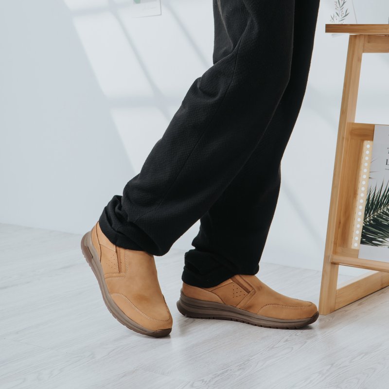 【率性百搭】MIT舒适休闲鞋。真皮。沙漠棕9528 - 男款休闲鞋 - 真皮 咖啡色