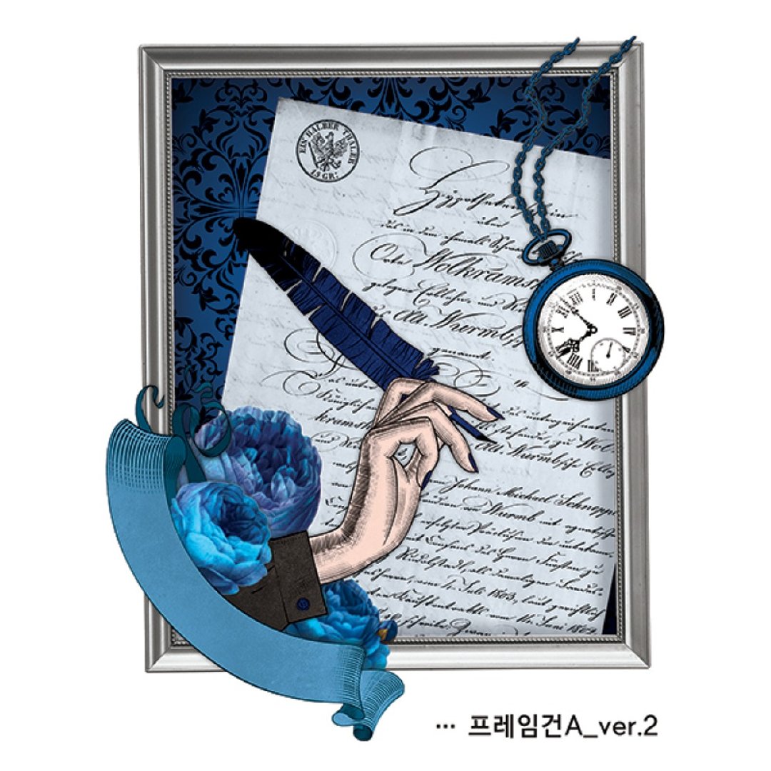 框架信件 A 两款 (blackraccoon) 复古拼贴设计纸贴 - 贴纸 - 纸 多色