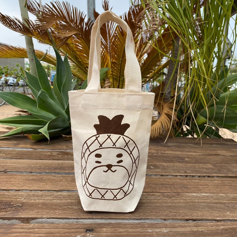 绢印提袋 D0013 - 手提包/手提袋 - 棉．麻 咖啡色