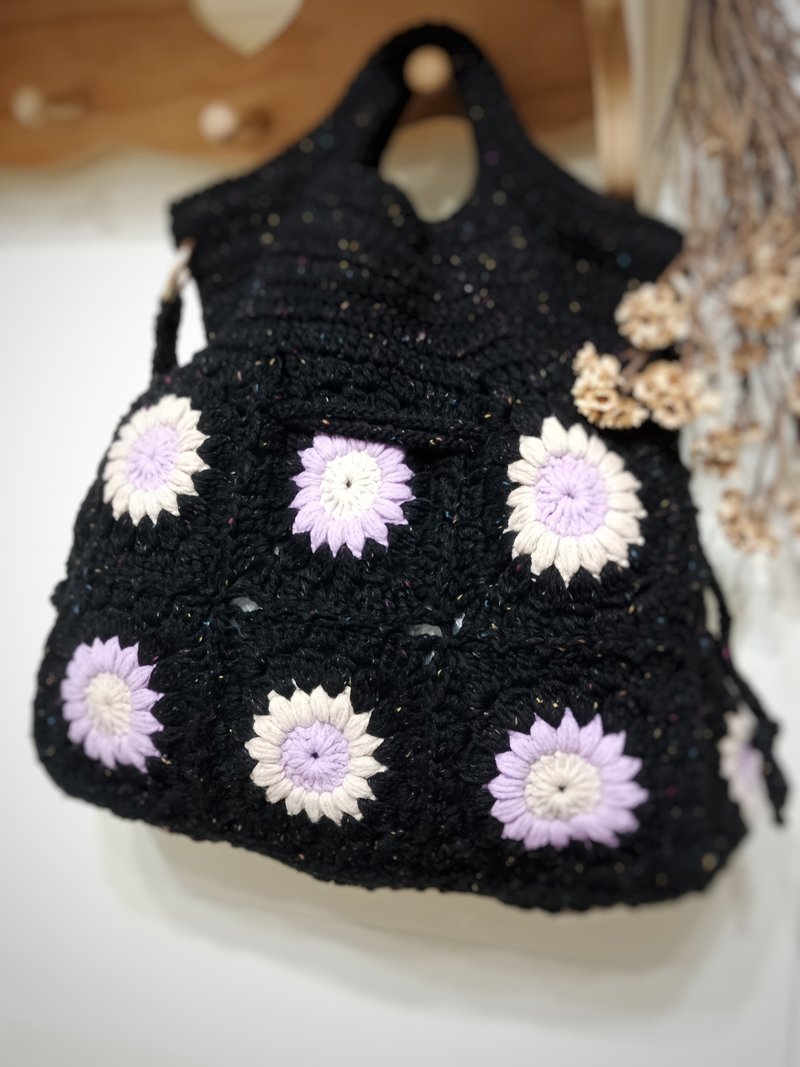 编织包花朵拼接包 - 手提包/手提袋 - 棉．麻 