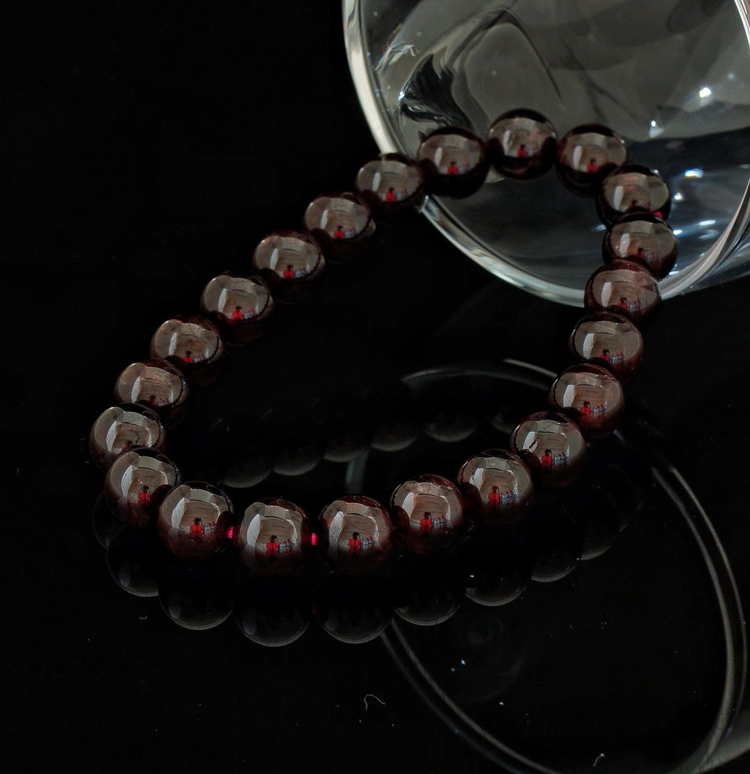 红石榴石 8.5mm 手錬 ( 8.5mm Red Garnet Bracelet ) - 手链/手环 - 水晶 