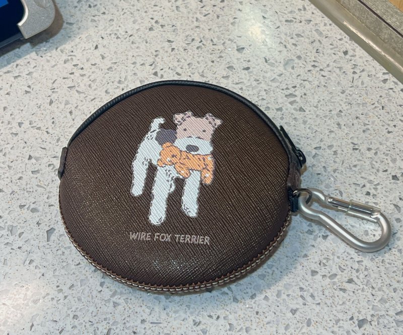 Wirefoxterrier 刚毛猎狐梗 防撞防泼水皮革 零钱包 陪我玩 咖啡 - 零钱包 - 人造皮革 绿色