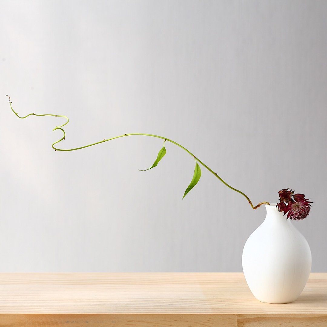 Small white pottery flower vase - 花瓶/陶器 - 瓷 白色