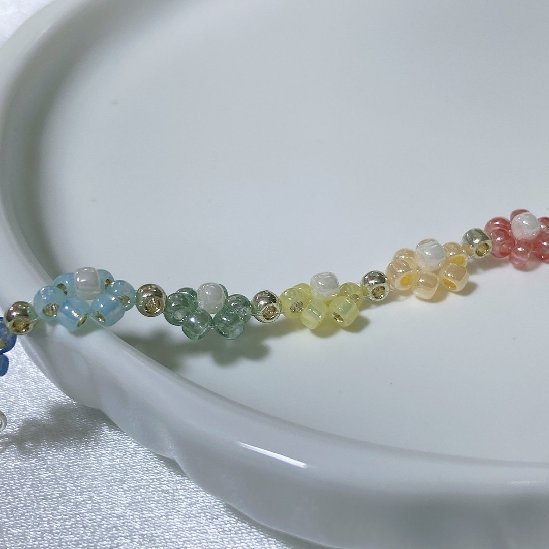 (Rainbow) Corner.w.b- Daisy flower bracelet 雏菊花花手链 - 手链/手环 - 纯银 多色