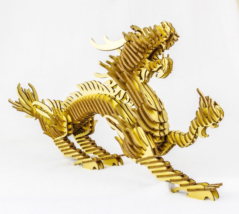 东方神龙 (金) DIY 纸镇 环保纸材 - 摆饰 - 纸 金色