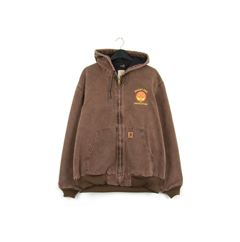 Back to Green:: Carhartt 水洗褐色连帽外套 //vintage - 男装外套 - 棉．麻 