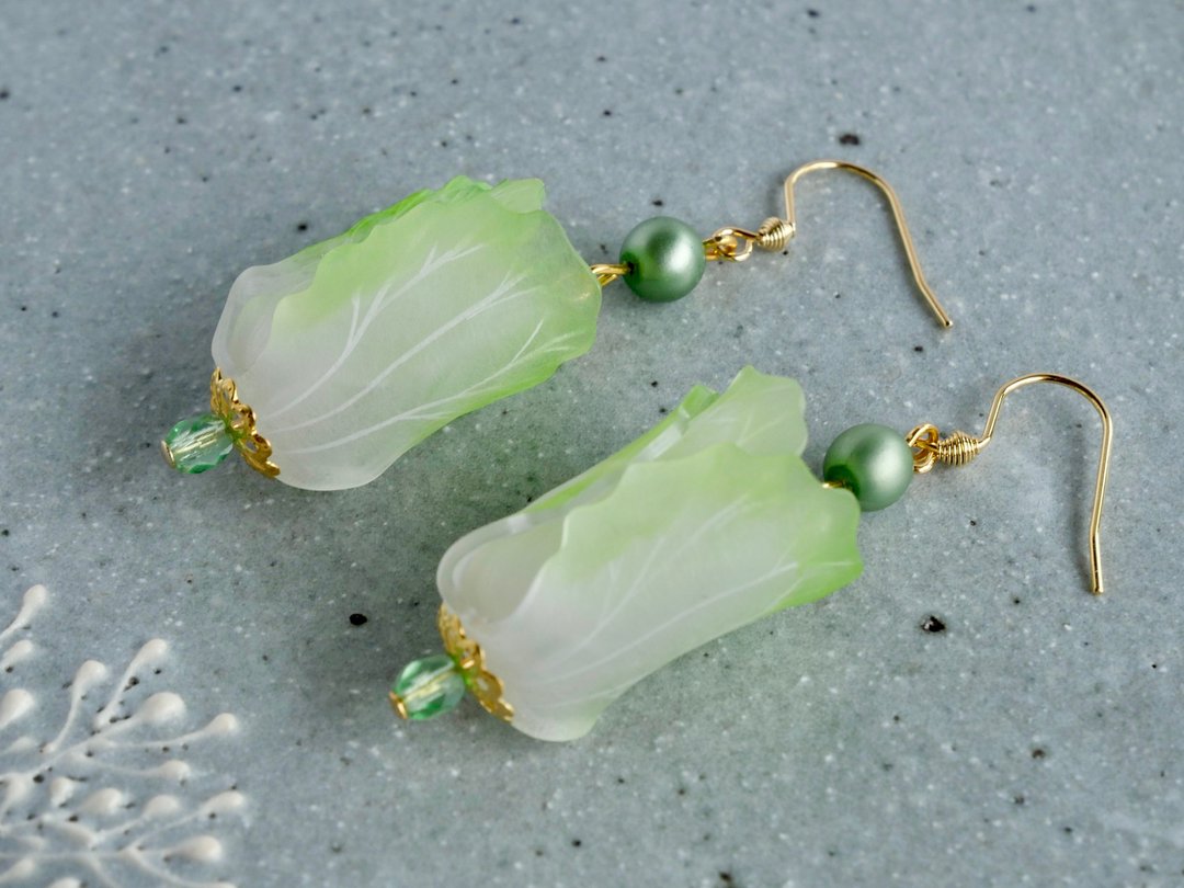 Chinese cabbage  earrings - 耳环/耳夹 - 塑料 