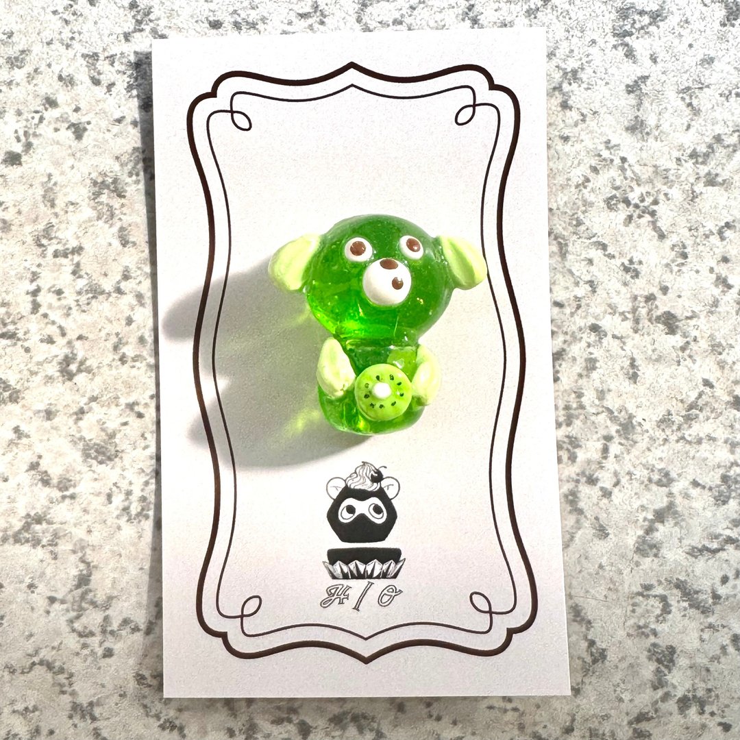 狗狗果冻胸针 - 胸针 - 树脂 绿色