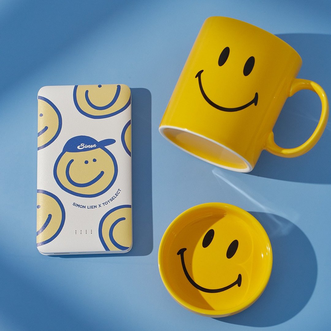 SIMON Full Smiley 10000mAh双线行动电源 - 充电宝/传输线 - 塑料 