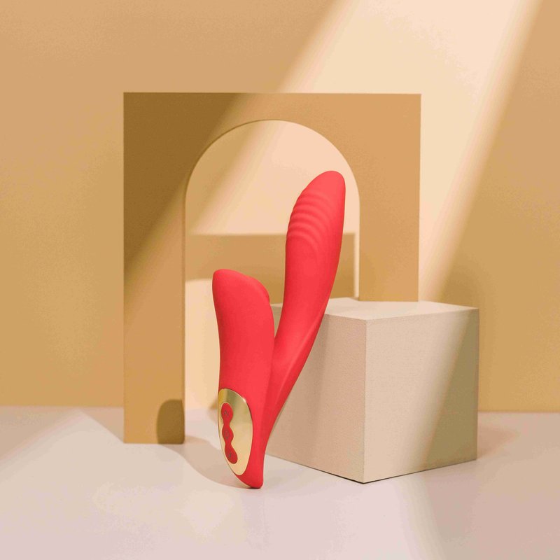 WINYI 红珊瑚三段吸吮按摩棒 - 情趣用品 - 硅胶 红色