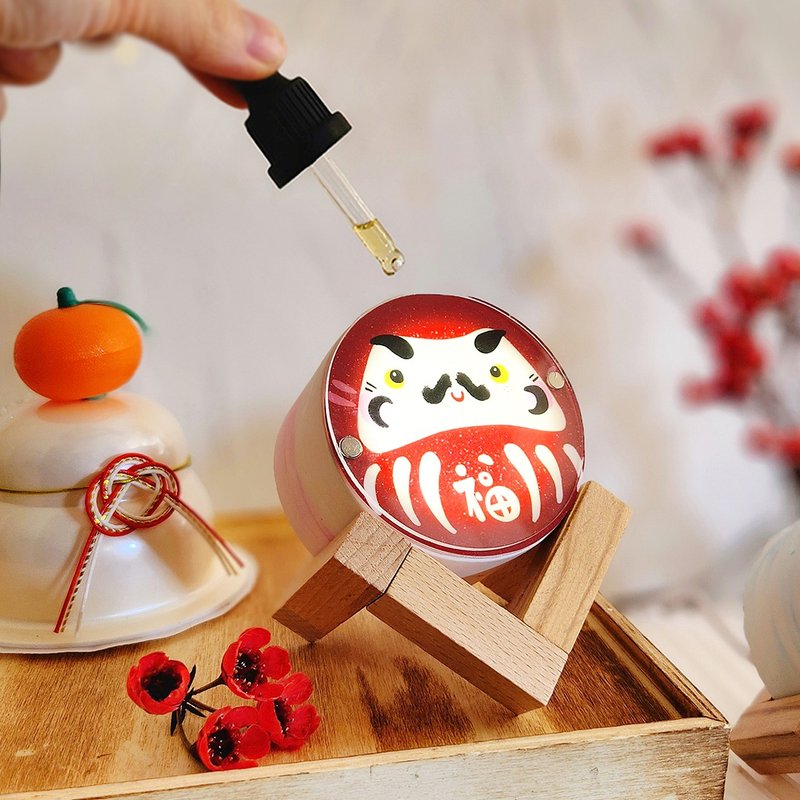 【祈福招愿】达摩扩香石灯箱 / 香味小夜灯 / 居家疗愈小物 - 灯具/灯饰 - 水泥 粉红色