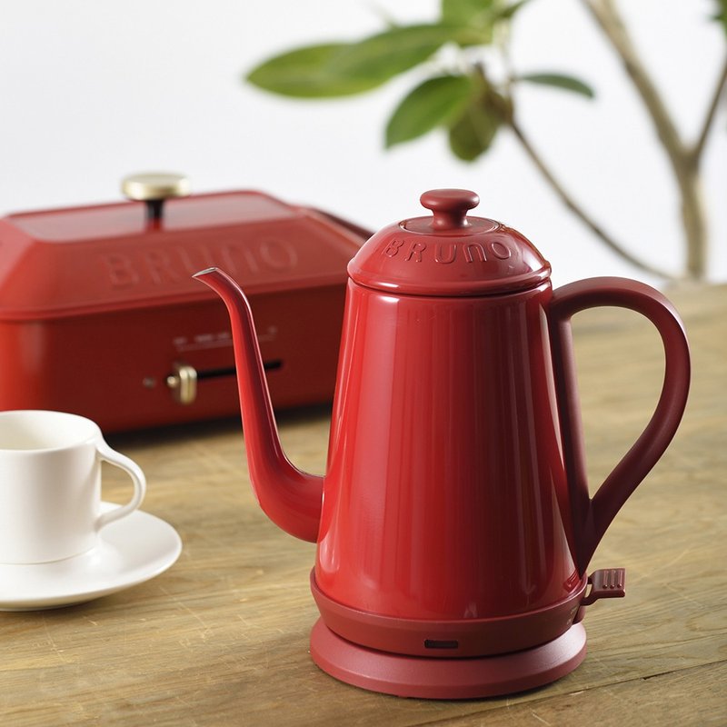 周年庆家电特惠 | 日本BRUNO 复古手冲快煮壶(烈日红) - 咖啡壶/周边 - 不锈钢 红色