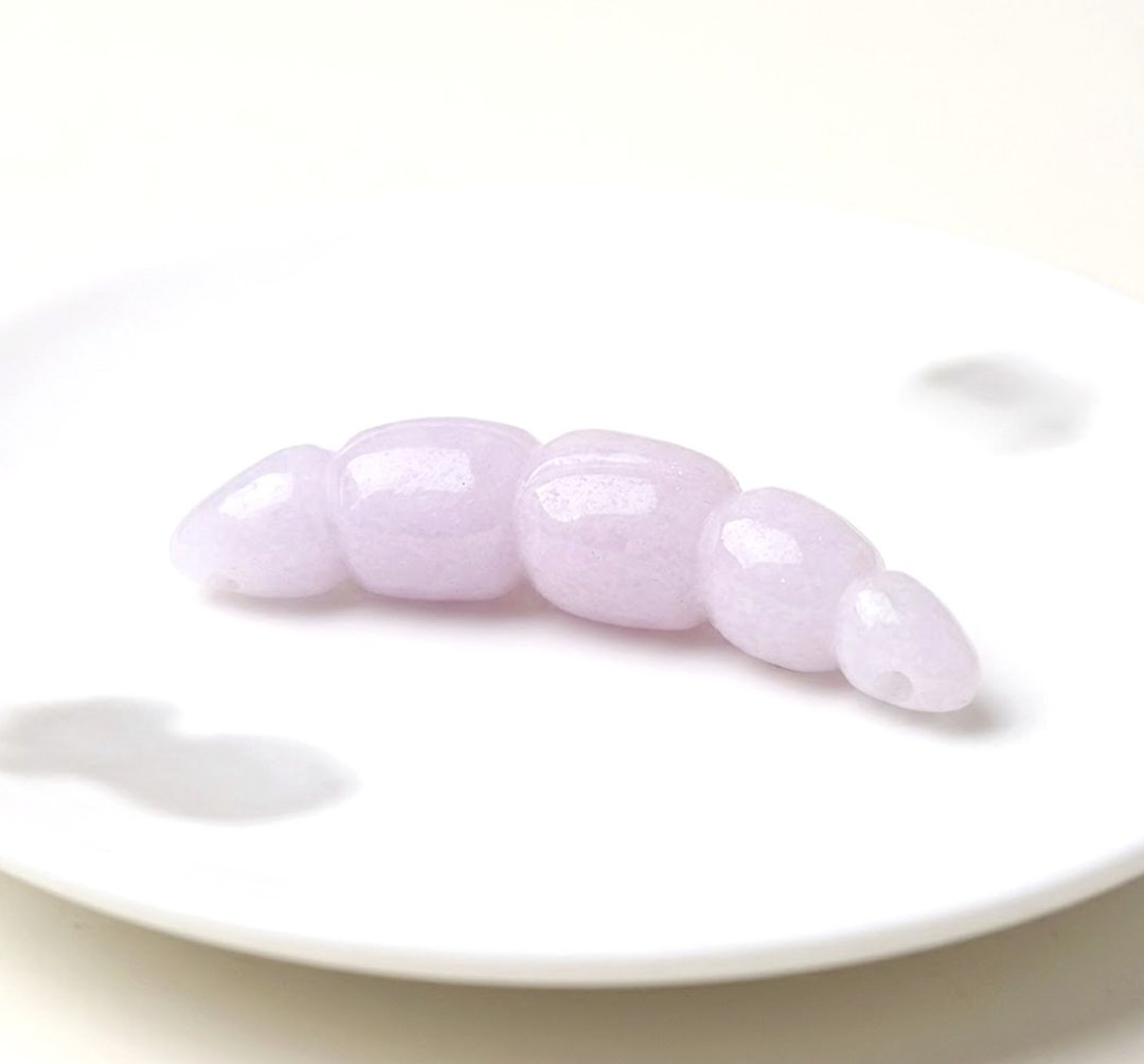 紫罗兰翡翠莲藕 | 天然缅甸玉 A 货翡翠 |  送礼 - 吊饰 - 玉石 紫色