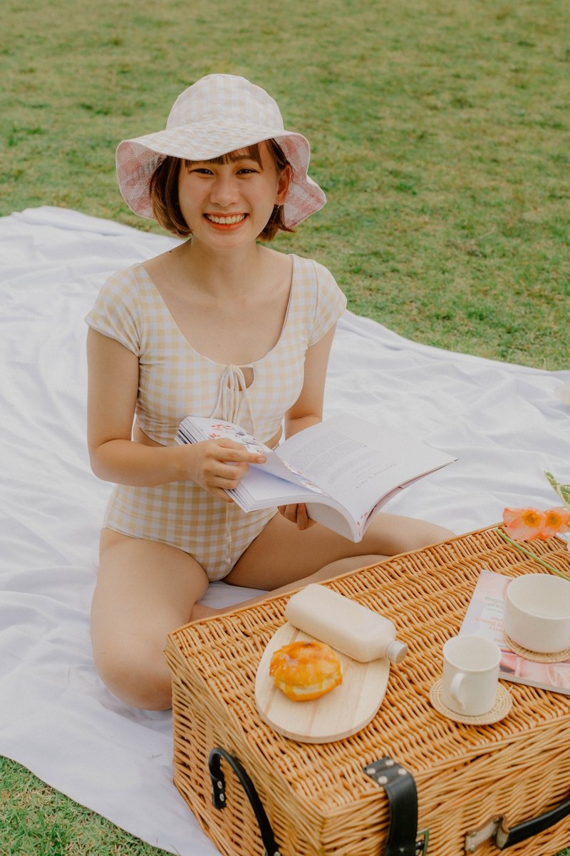 Tiny B : Gingham Butter (2Piece Swimwear) - 女装泳衣/比基尼 - 其他材质 黄色