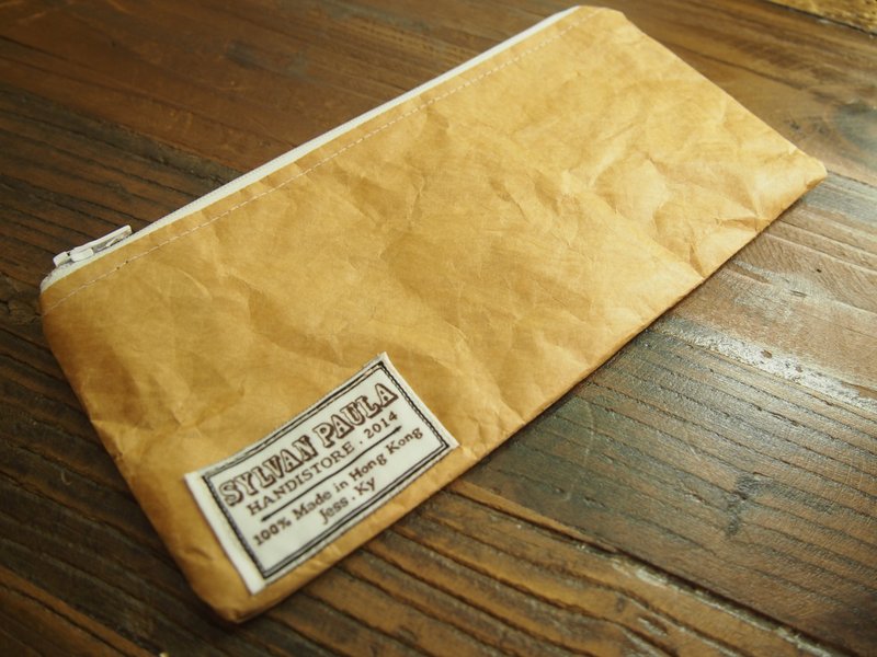 水洗牛皮纸笔袋 - 铅笔盒/笔袋 - 纸 咖啡色