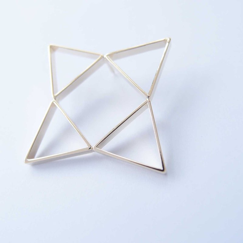几何风景3 金属胸针 - 胸针 - 其他金属 金色