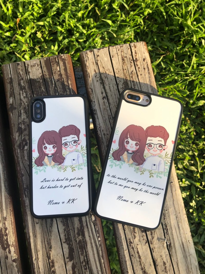 定制化Q版手机壳 【小清新】粉区绘师  似颜绘 手绘人像礼物 - 手机壳/手机套 - 其他金属 粉红色