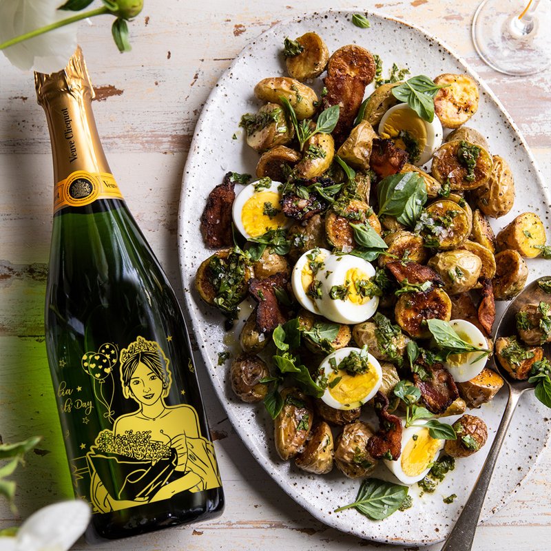 母亲节礼物| 订制手工雕刻veuve香槟套装 送情侣结婚雕刻礼物酒 - 酒类 - 玻璃 