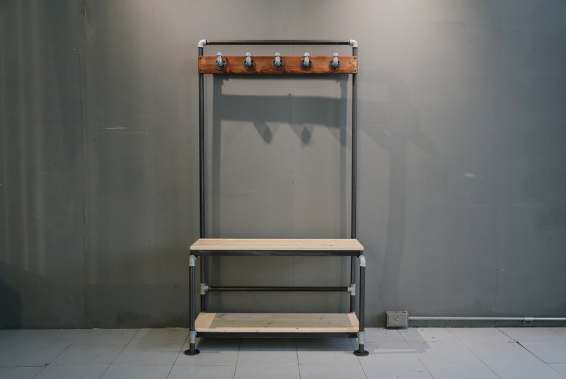 工业风水管双层挂衣架/衣鞋架/吊衣架/可订制尺寸 - 木工/竹艺/纸艺 - 纸 咖啡色