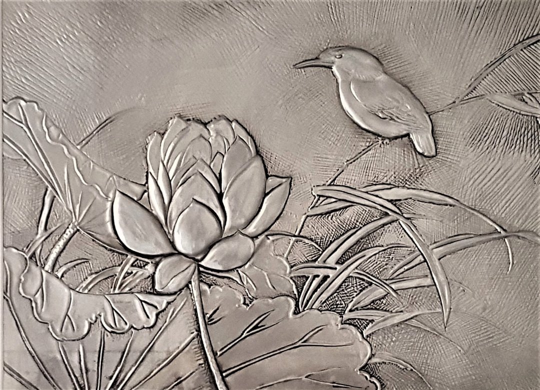 锡雕  荷  你在一起 真心好欢喜 画框 - 海报/装饰画/版画 - 其他材质 