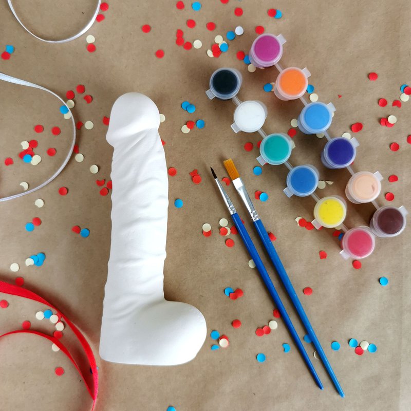 Penis Coloring Kit for Bachelorette, Hen or Sip and Paint Party Games - 插画/绘画/写字 - 陶 
