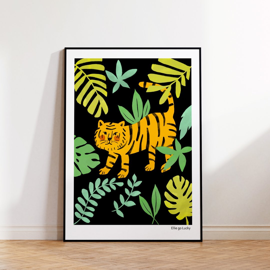 艺术印刷品/黑虎/插画海报A3,A2 - 海报/装饰画/版画 - 纸 黑色