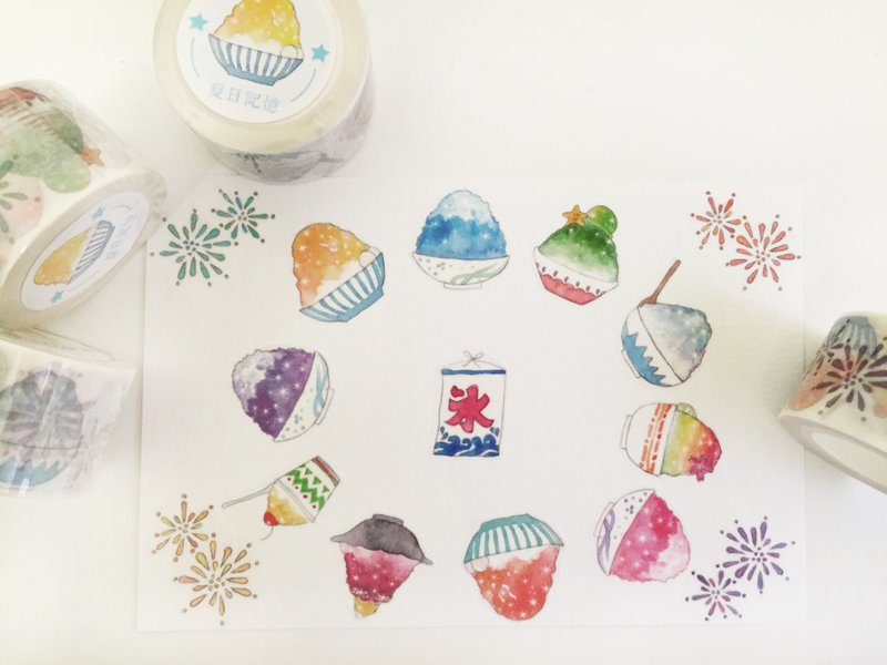 夏日记忆锉冰－纸胶带/手帐/装饰 - 纸胶带 - 纸 橘色