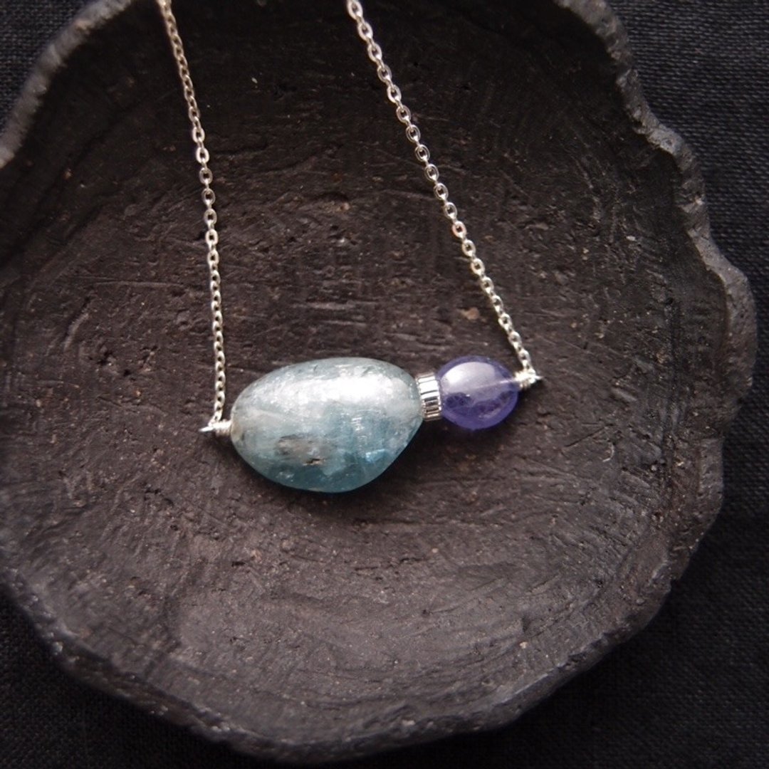 【SV】Big Kyanite Bicolor Necklace 蓝晶石 x 坦桑石 双色项链 - 项链 - 宝石 蓝色