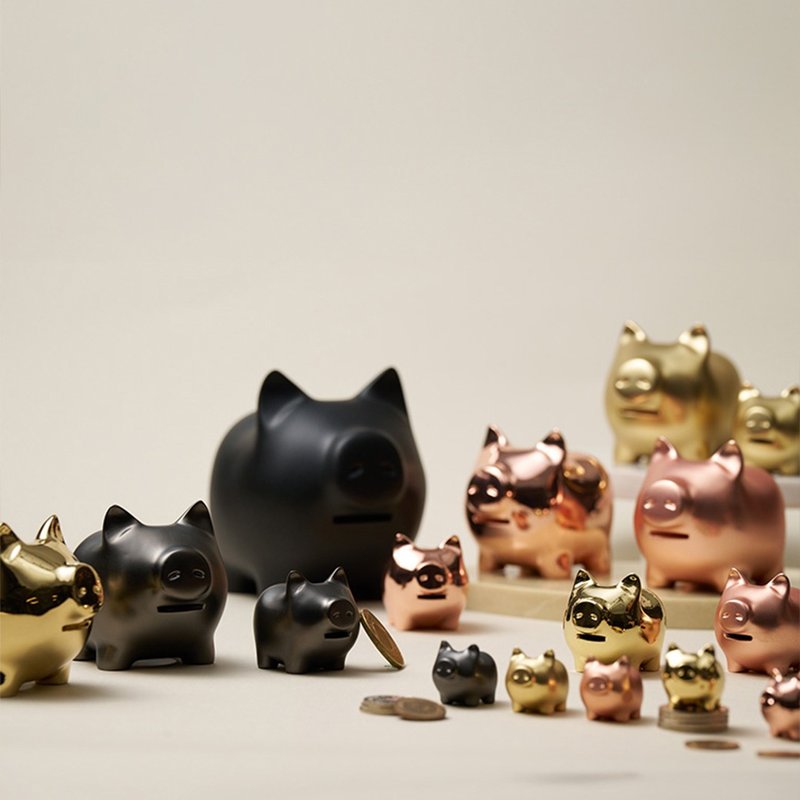 GOLDENPIG | 招财金猪 大猪小猪落御盘 玫瑰金 - 摆饰 - 贵金属 粉红色