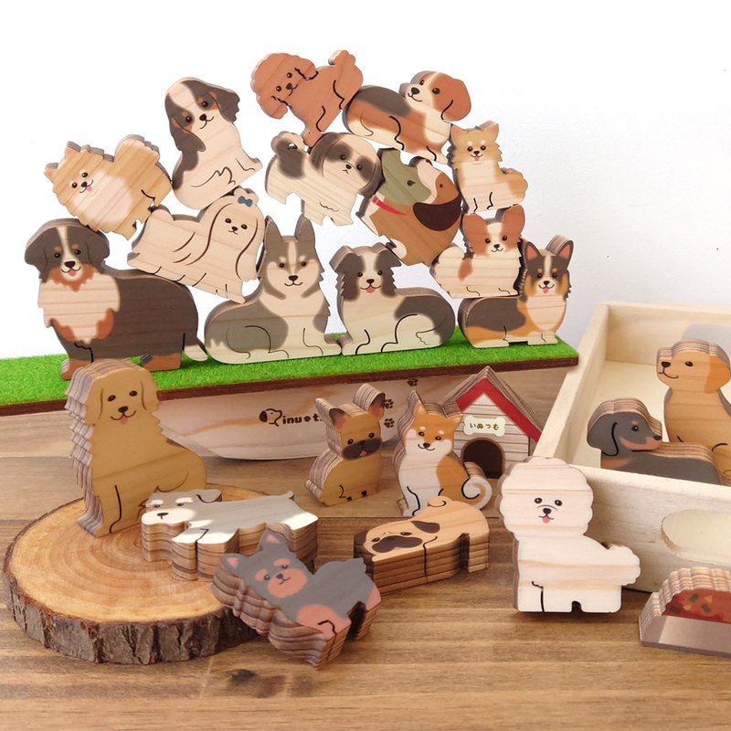 犬津 - 玩具/玩偶 - 木头 卡其色