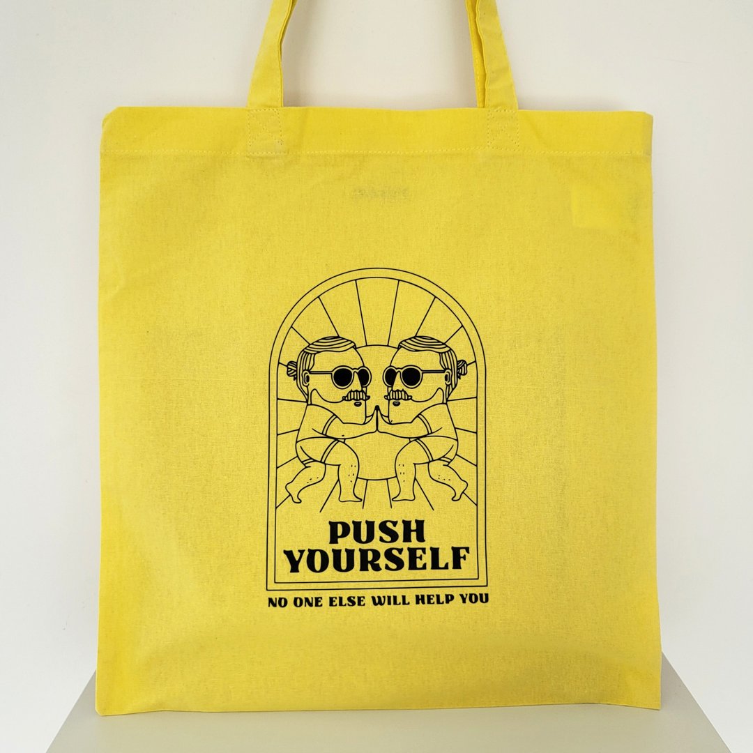 PUSH YOURSELF Tote 环保袋 - 侧背包/斜挎包 - 棉 