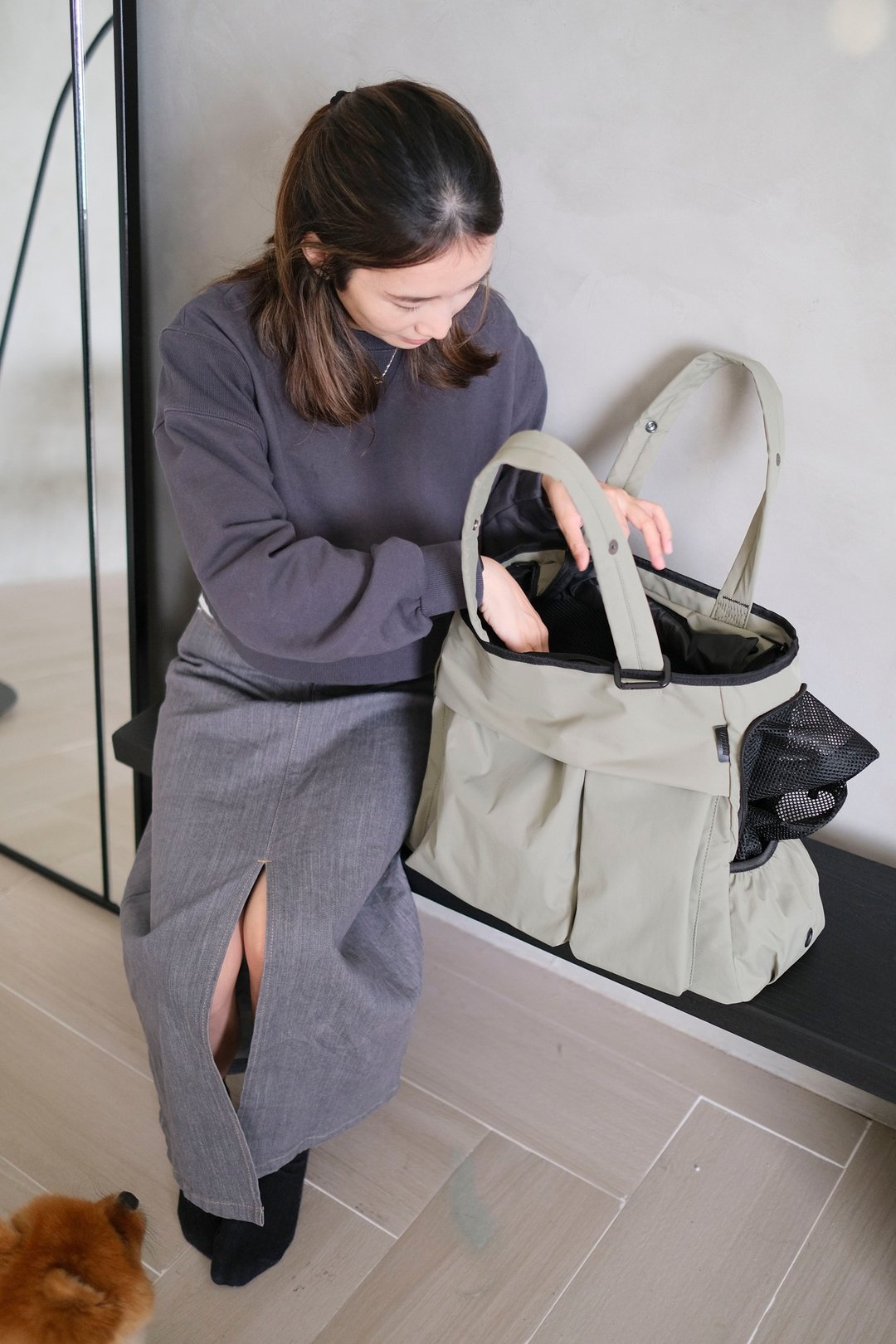 MONGSTER TOTE 3.0 超轻便宠物袋 - 橄榄绿 - 外出包 - 尼龙 绿色