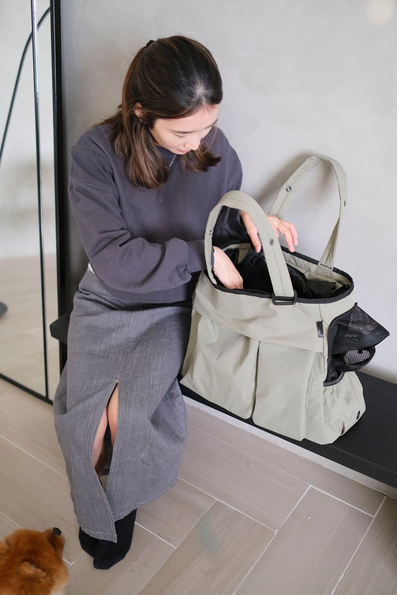 MONGSTER TOTE 3.0 超轻便宠物袋 - 橄榄绿 - 外出包 - 尼龙 绿色