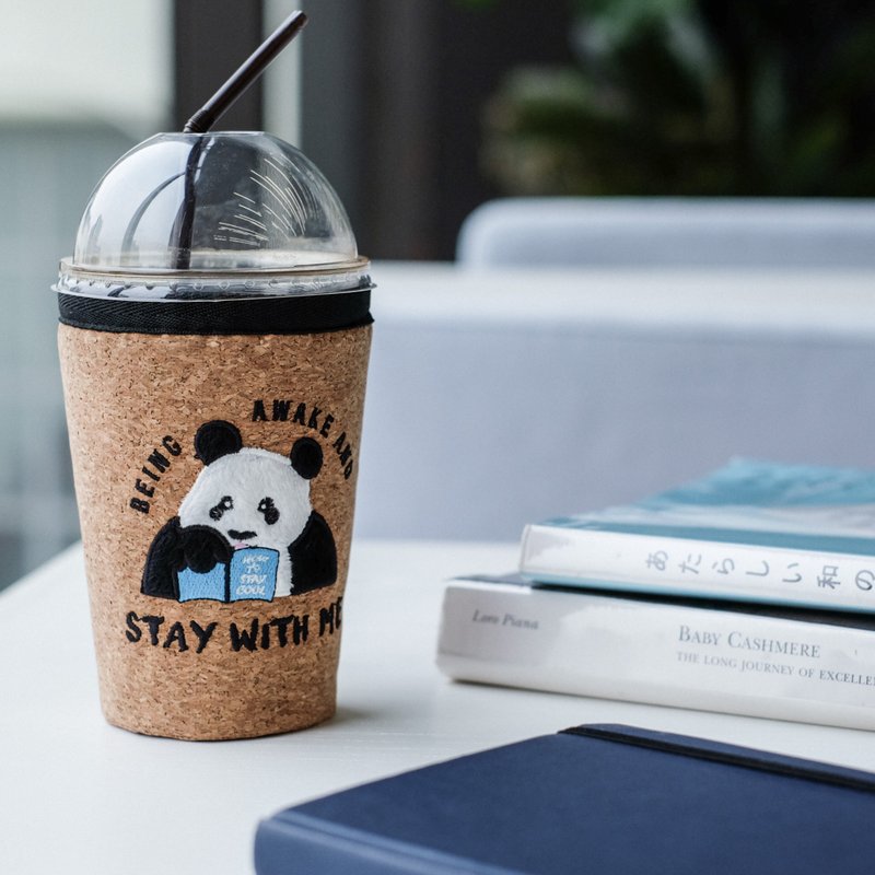 Panda travel case 16 oz.Younger size /cup holder/ 旅行杯架 - 咖啡壶/周边 - 软木/水松木 咖啡色