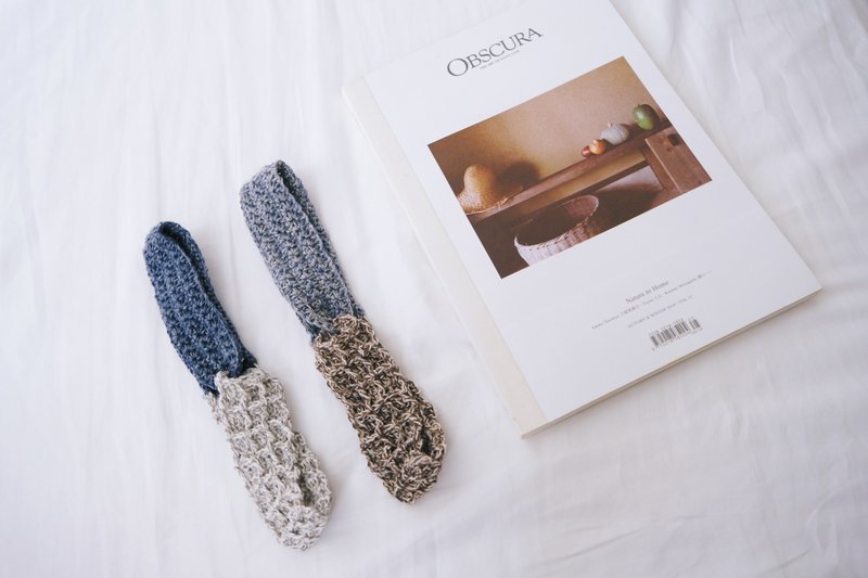 天然麻线 | 钩织拼色发带 | 幼款 - 发饰 - 棉．麻 