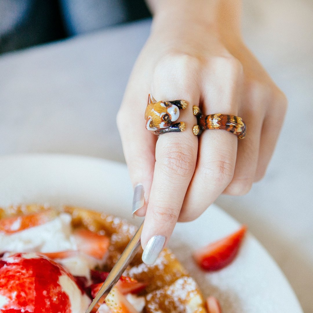 Red Panda Ring - 戒指 - 其他金属 咖啡色