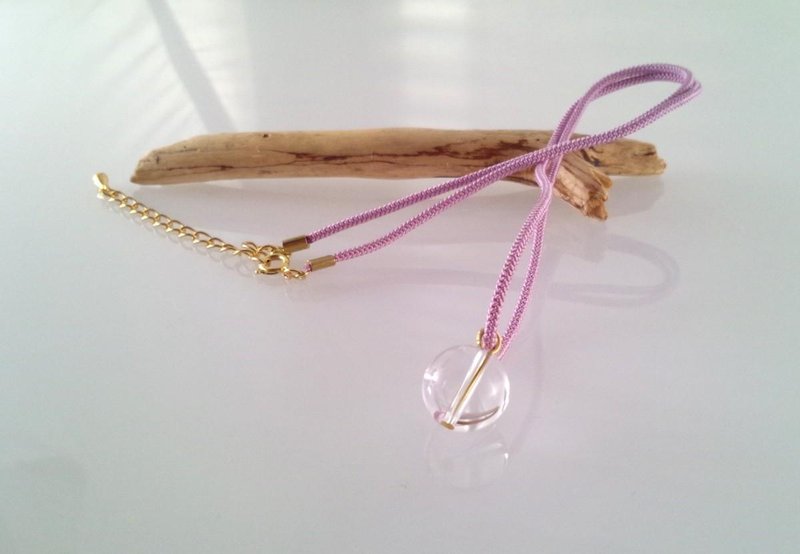 Crystal necklace Crystal and silk (Kyoto braid) 1 - 项链 - 宝石 