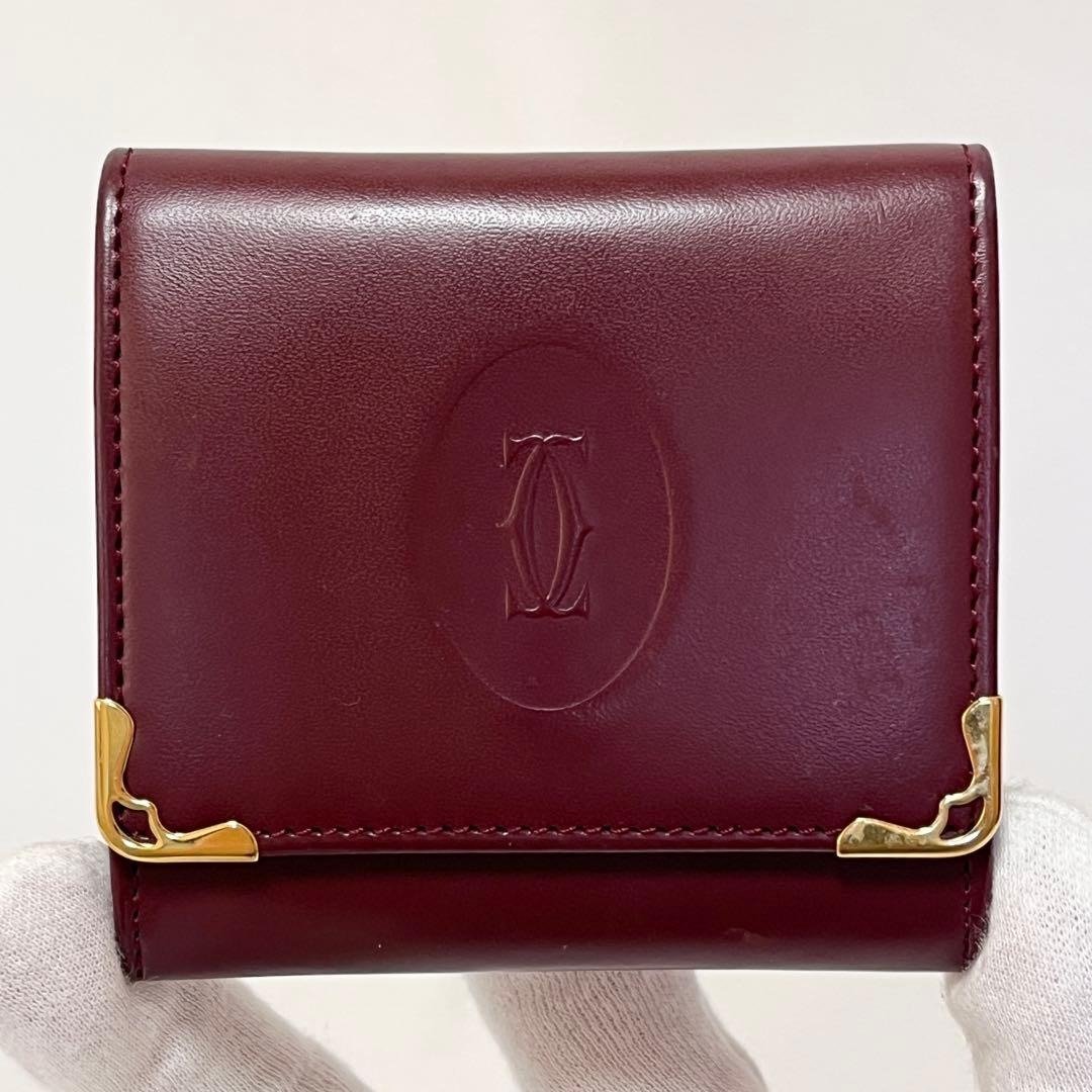 正品 Cartier 卡地亚 零钱包 零钱袋 皮夹 酒红色 二手 日本直送 - 零钱包 - 其他材质 
