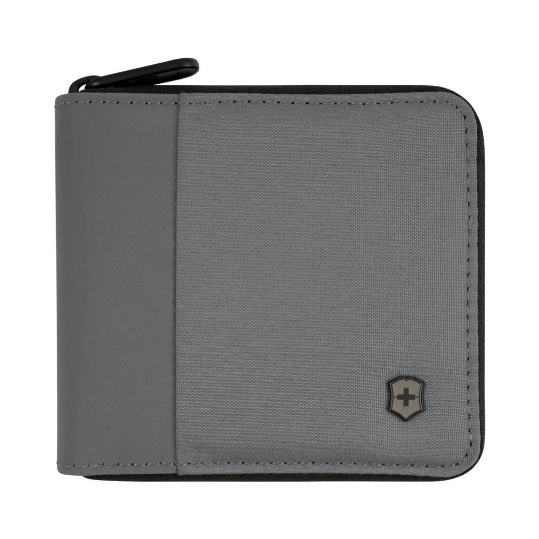 VICTORINOX 瑞士维氏 Travel Essentials ㄇ字拉链短夹 灰 653368 - 皮夹/钱包 - 聚酯纤维 灰色